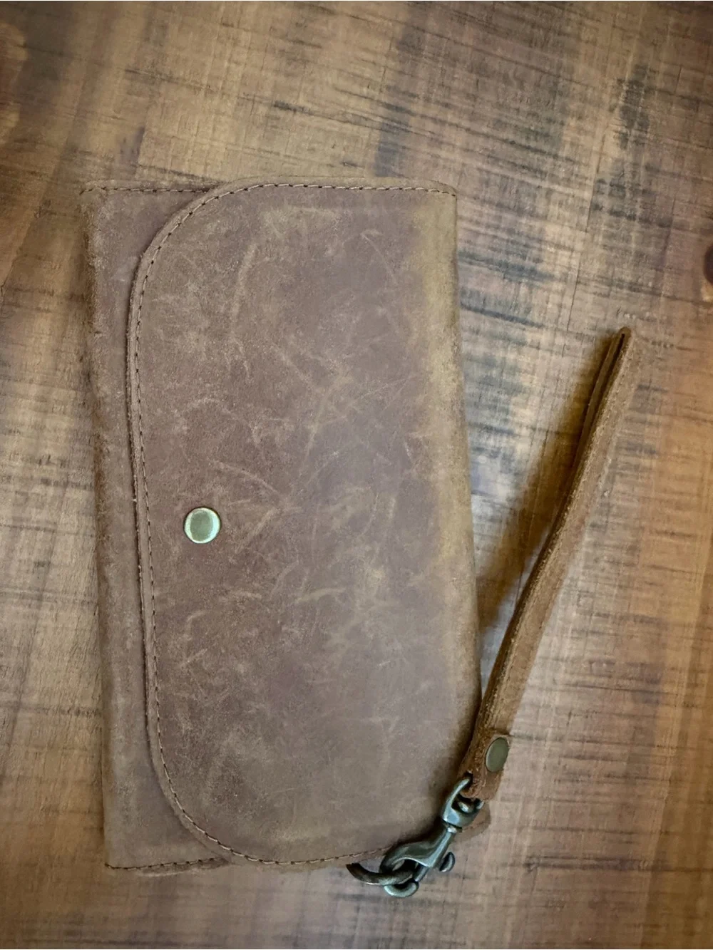 Able Brown Leather Wristlet Wallet - Picture 4 of 4